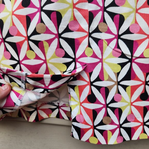 Geoffrey Beene Sport A-Line Multicolor Skirt Floral Geo-Print Cotton Blend - Picture 10 of 12